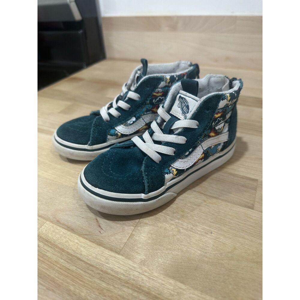 Vans Toddler Sk8-Hi Zip Dragon Print High Top Sneakers Size 8.5